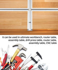 Aluminum T Track 36 Inch 4 Pack Universal Double Cut Profile with predrilled holes on wooden surface