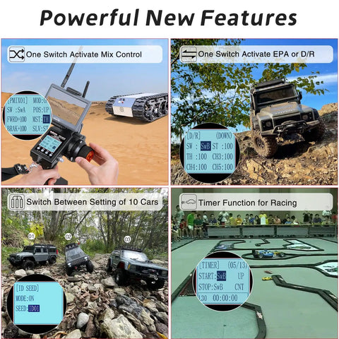 RC4GS V3 5 Channel Pro Grade Transmitter With Gyro And R6FG Receivers 2.4GHz Remote Controller Kit interface and usage examples