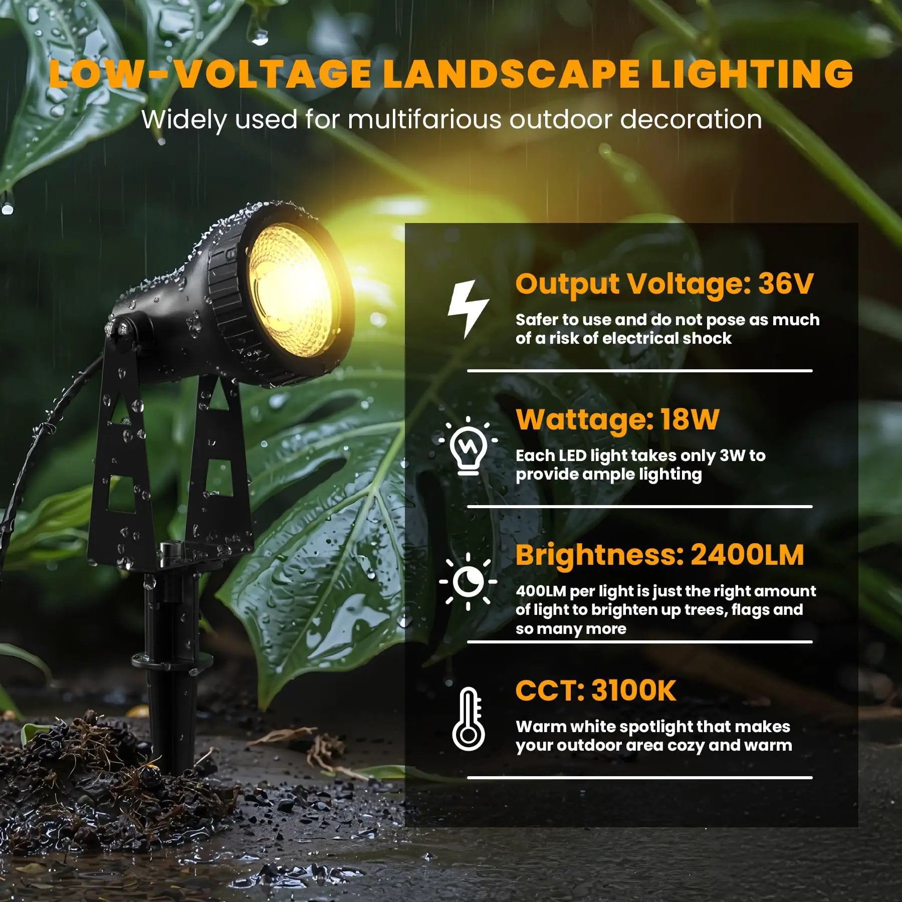 Outdoor Landscape Lighting Kit Six Pack – Low Voltage ✓