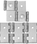 Heavy Duty 4 Pack Double Swing Door Hinges For Furniture And Screens In Silver Iron, 25mm Hole Spacing, 4.3mm Pin Diameter