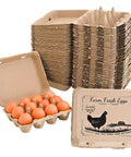 50 Pack Egg Cartons That Hold 12 Eggs Each Built From Molded Pulp Paperboard Eco Friendly Reusable Storage For Backyard Farmers CSA