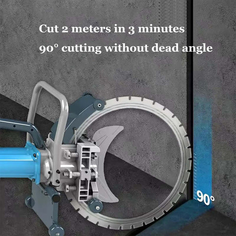 Job Ready Heavy Duty Circular Wall Chaser Electric Ring Saw With Slick Ergonomic Handle and Rolling Pulley 3200 RPM precision cutting at 90° angle