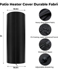 Rugged Heavy Duty Patio Heater Cover For Tower Style Heaters, Oxford fabric, waterproof features, fits 55.2 x 18.5 in.