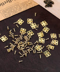 Gold Mini Hinges Set 30 Piece Tiny 13x12mm Brass Butt Hinges With 180 Degree Rotation For Wooden Boxes Jewelry Boxes Dollhouses And DIY Projects Includes Screws For Tiny Builds