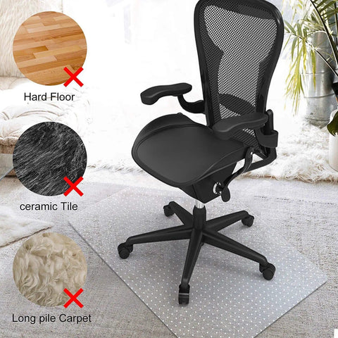 Transparent Desk Chair Mat for Carpet 46 By 72 Inches Low Pile Floor Protector with Non Slip Underside under office chair