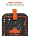 Compact Kneeling Pad With Carabiner And Built In Handle, 4 By 6 By 1 Inch NBR Foam Cushion, water resistant with droplets