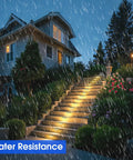 7 Inch Outdoor LED Step Lights For Retaining Walls, Low Voltage 4W Landscape Lighting illuminating steps in rain