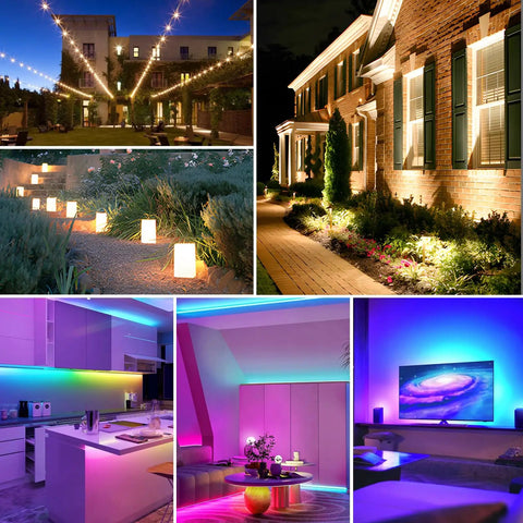 Rugged 400W IP67 Waterproof LED Driver Power Supply illuminating various indoor and outdoor spaces with vibrant LED lighting