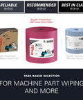 Heavy Duty Cleaning Wipes Jumbo Roll With 455 Sheets Red Absorbs Water And Oil, for abrasive surfaces and machining cleanup
