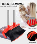 Extended Telescoping Broom And Dustpan Set With Adjustable Handle For Zero Bend Sweeping heavy duty bristles and scraper feature.