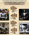 Medieval Shoulder Pauldron Set With Iron Gorget And Spaulders For LARP Ren Faire SCA Knight Armor Cosplay display