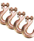 Beefy 4 Pack One Quarter Inch Clevis Slip Hooks Without Latch, Heavy Duty Grade 70 Tow Chain Hooks, 2600 Lbs Working Load Limit