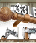 Wood Curtain Rod Set For Windows 72 To 144 Inches Adjustable Easy Install 1 Inch Diameter Heavy Duty Drapery Rod With Decorative Wooden Grain Finials Showing 33lb Capacity