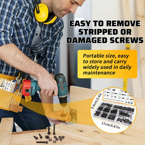 Man using drill with 500 Piece M3 Screws Set with Hex Socket Head Bolts Nuts Washers for DIY and 3D Printer Builds, 12.9 Alloy Steel