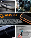 Built Tough 47 Piece Plastic Rivet Gun Kit For Auto Repairs showing manual rivet removal tool and storage case in vehicle interior.