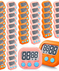 Bulk Pack Magnetic Digital Kitchen Timers With Big Digits For Kitchen Classroom Office And Sports 99 Min 59 Sec Alarm Assorted Pink And Orange 50 Count Battery Not Included