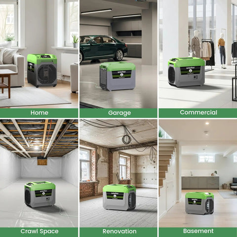 Industrial Grade 150 Pint Commercial Dehumidifier With Built In Pump And Drain Hose for home, garage, and commercial settings.