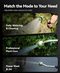 Heavy-Duty 16-Inch Garden Hose Wand With 9 Spray Patterns used for daily watering, plant care, and power wash