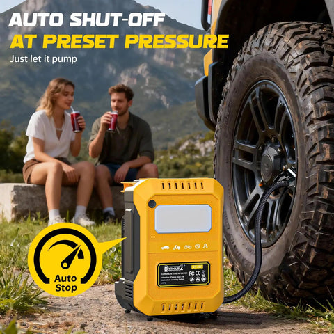Ultra Fast 160PSI Cordless Air Pump With Dewalt 20V Battery Compatibility, Compact Lightweight Portable Inflator For Car Tires, Bikes, And Balls, Powerful High Speed Tire Filler Pump