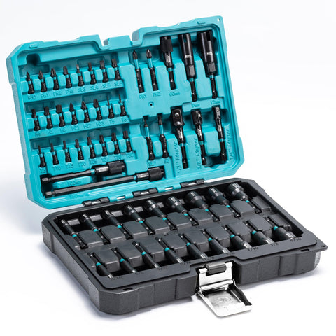 Magnetic Nut Driver Set For Impact Drills 54 Piece Kit With Metric And SAE Nut Drivers in storage box