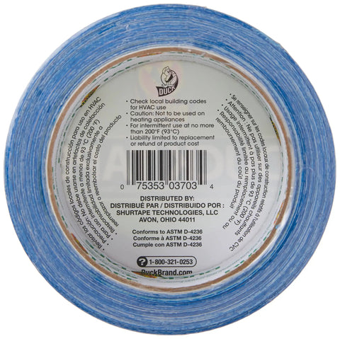 Blue Duct Tape Roll For Crafts And Repairs Heavy Duty Indoor Use Ideal For Temporary Floor Marking with label visible