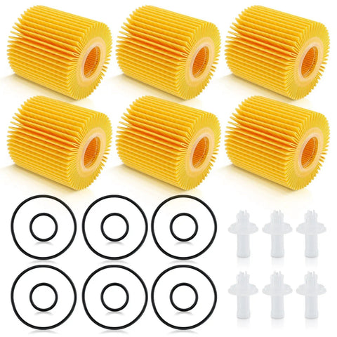 Toyota Camry 2010-2017 6 Pack Engine Oil Filter Kit for Avalon RAV4 Highlander Sienna Tacoma Lexus ES350 RX350 Replaces 04152-YZZA1