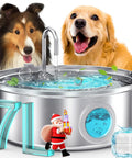 7L Stainless Steel Dog Water Fountain With Visual Water Level Ultra Quiet Pump Five Stage Filtration Ideal For Large And Medium Dogs