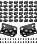Mini Stainless Steel Hinge Set For Dyb Crafts, 14 Small Butt Hinges With 60 Screws, Smooth Black Finish for Tiny Cabinets