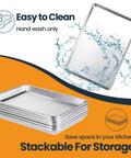 Stacked Six Pack Full Size Aluminum Baking Sheets Set, Nonstick Durable Cookie Sheets 26 By 18 Inches, NSF Certified, Easy to Clean