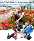 12V Portable Electric Water Transfer Pump With On Off Switch And Suction Hose Kit in garden with person watering flowers