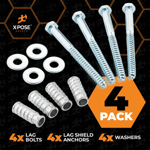 Heavy Duty Concrete Anchor Kit For Parking Lots And Driveways With 6 Inch Lag Bolts Lag Shields And Washers Galvanized Steel Four Sets Per Pack