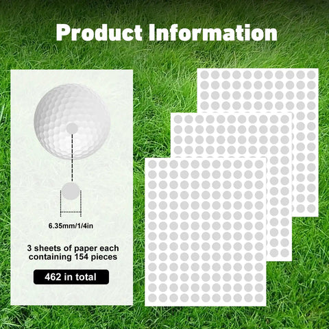 450 Pack White Reflective Golf Stickers One Quarter Inch For Golf Club Labels Trackman Simulator And Launch Monitor