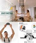 Installation of 4 Pack Black 4 Inch LED Ceiling Light Square Retrofit Can Light With 5CCT Adjustable 2700K To 5000K