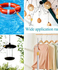 Adjustable 29 To 71 Inch Clothes Line Pole With Dual Hooks for hanging lights, planters, bird feeders, and clothes indoors.