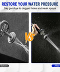 3 Pack Pre-Rinse Spray Valve Repair Kit for Most 1.42 GPM Commercial Sink Faucet Dish Sprayer Touch On Kitchen Sink Faucets Spray Face Bumper and Screw Repair Part, Black comparison image showing before and after water spray.