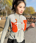 Runner wearing Lightweight Running Hydration Pack with Built In Water Reservoir, Snug Fit Backpack for Runners, Orange