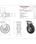 Kick Up Your Cart Game With These Smooth Rolling Six Inch Caster Wheels Tough As Nails All Terrain Polyurethane Swivel Casters detailed diagram.