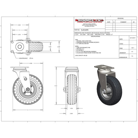 Kick Up Your Cart Game With These Smooth Rolling Six Inch Caster Wheels Tough As Nails All Terrain Polyurethane Swivel Casters detailed diagram.