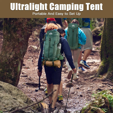 Ultralight One Person Tent For Backpackers And Hikers, Weighs About Two Pounds, Quick Setup Ground Bivy Shelter in forest