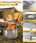 Upgraded Heat Deflector For Solo Stove Yukon 27 Inch 304 Stainless Steel Diffuser With Detachable Legs And Fix Hoop in use