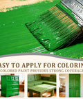 No Sweat Heavy Duty Green Wood Stain And Deck Sealant For Exterior Fences Porch Boards And Patio Decks Zero VOC Matte Finish brush applying green stain on wood surface.