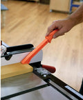 Using Must Have Power Tool Safety Set For Woodworking With Foam Grip Push Blocks Extra Long 16 Inch Push Block at table saw