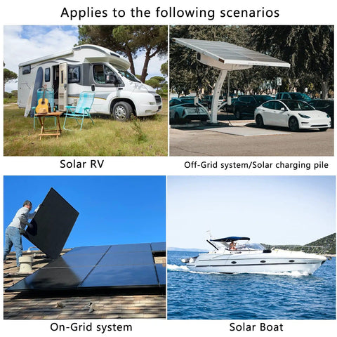 Applications of Dual 32 Amp DC Quick Disconnect Solar Isolator Switch With 64 Amp Max IP66 1000V for RVs, boats, and solar systems.