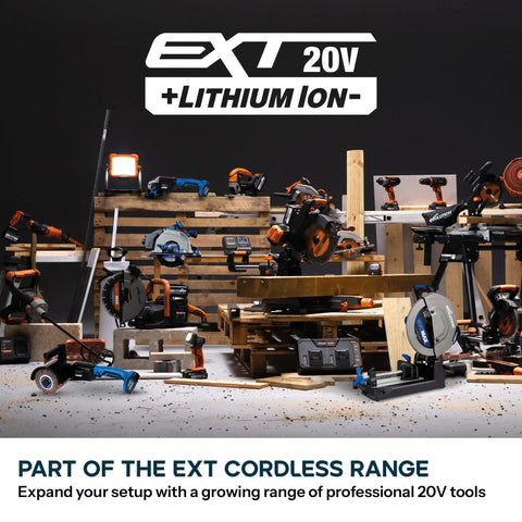 6 1/2 Inch Cordless Circular Saw With Kickass Cold Cut Design For Spark Free Steel Slicing, 20V Brushless Motor, 40T Thin Kerf Blade, Full Battery And Charger Set Ready For Work with various cordless tools on display