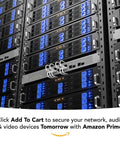 Server racks with network equipment secured using 12-24 Rack Screws 50 Pack With Nylon Washers For 2 Post Rack Mounting Carbon Steel