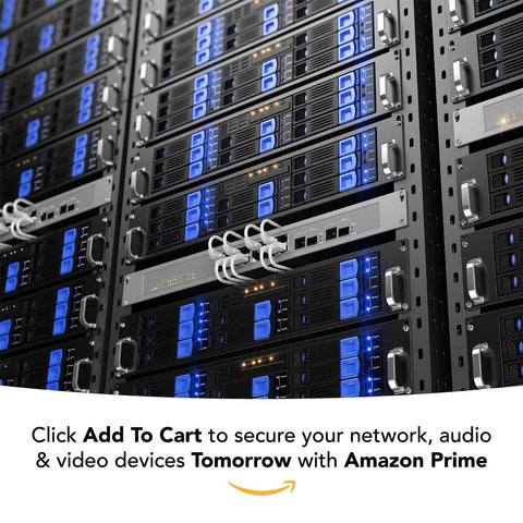 Server racks with network equipment secured using 12-24 Rack Screws 50 Pack With Nylon Washers For 2 Post Rack Mounting Carbon Steel