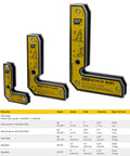 90 Degree Magnetic Welding Square With Inside And Outside Magnets, Fixed Angle Fixturing Tool For Sheet Metal, 40 Lb Pull