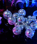 24 Pcs Mirror Disco Balls Hanging Set In Four Sizes 2.4 Inch, 2.0 Inch, 1.6 Inch, 1.2 Inch, Silver Glass Ball Ornaments For Disco Party Decor