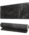 Extended Large Gaming Mouse Pad Desk Mat 27.6x11.8 Inches with 3mm non-slip base and stitched edge, topographic contour design.