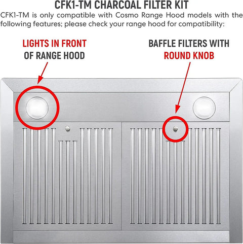 Replaceable Charcoal Range Hood Filter For Odor Control Activated Carbon Filter For CFK1-TM Easy Install Long-Lasting Odor Absorption Fits CFK1-TM And Similar Models Replaces Every Six Months For Fresh Kitchen Air